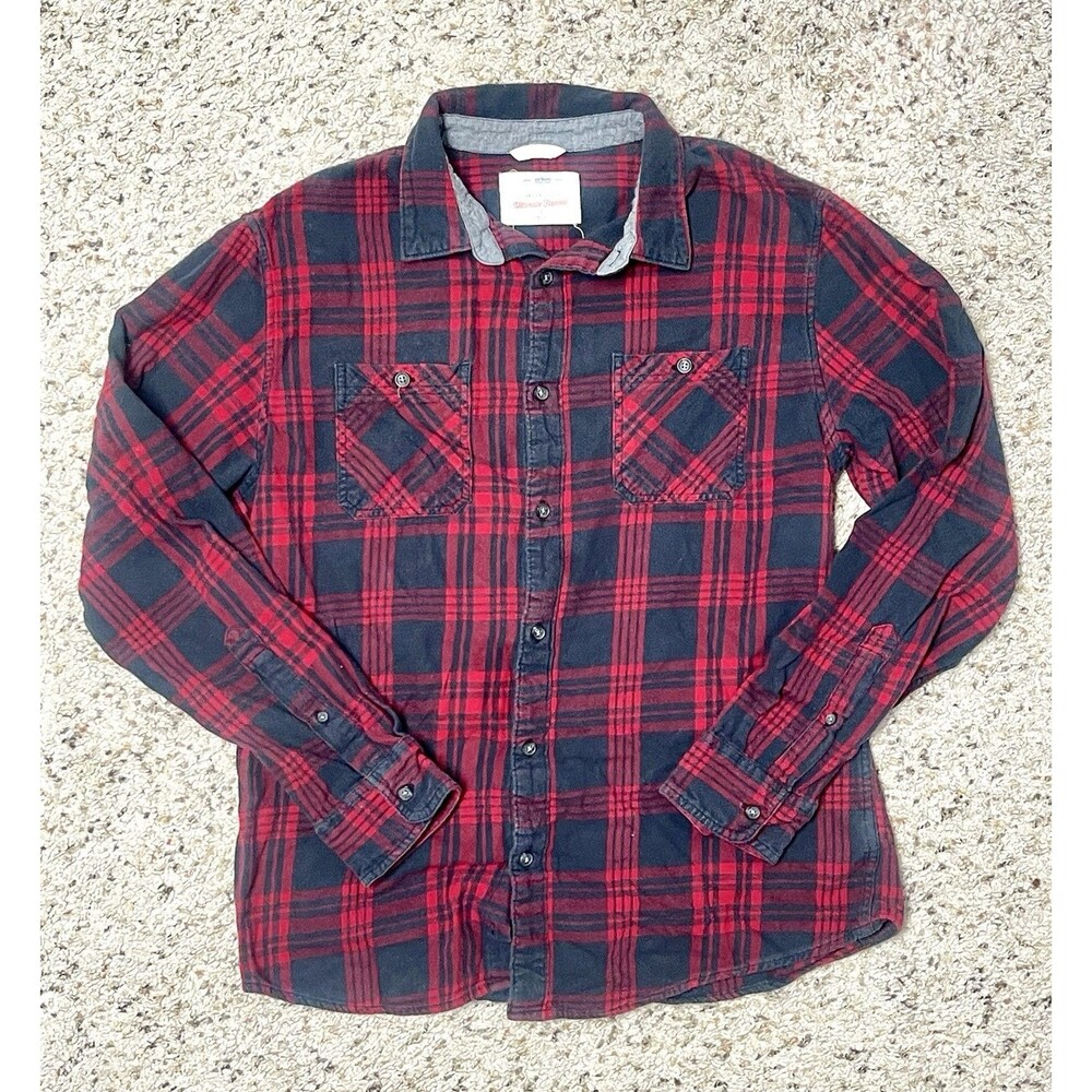 Urban Pipeline Men’s L Red Flannel Shirt Soft 100% Cotton Long Sleeve